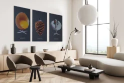 Akustikbillede Art-Acoustic svanen 60 x 120 cm - mørk grå