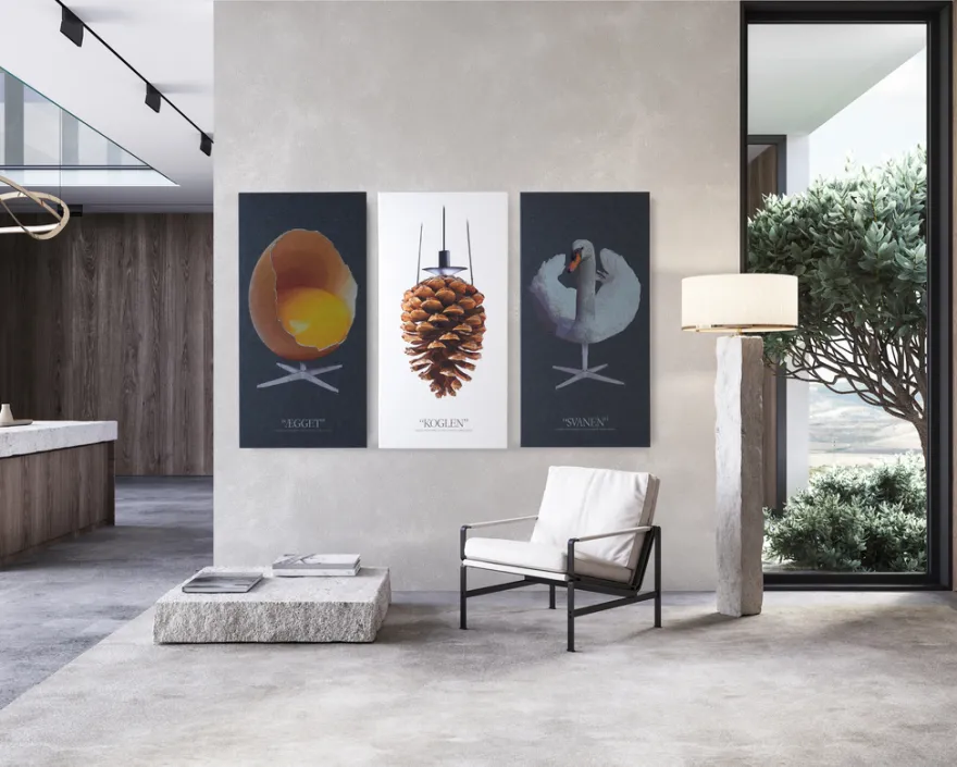 Akustikbillede Art-Acoustic koglen 60 x 120 cm - hvid