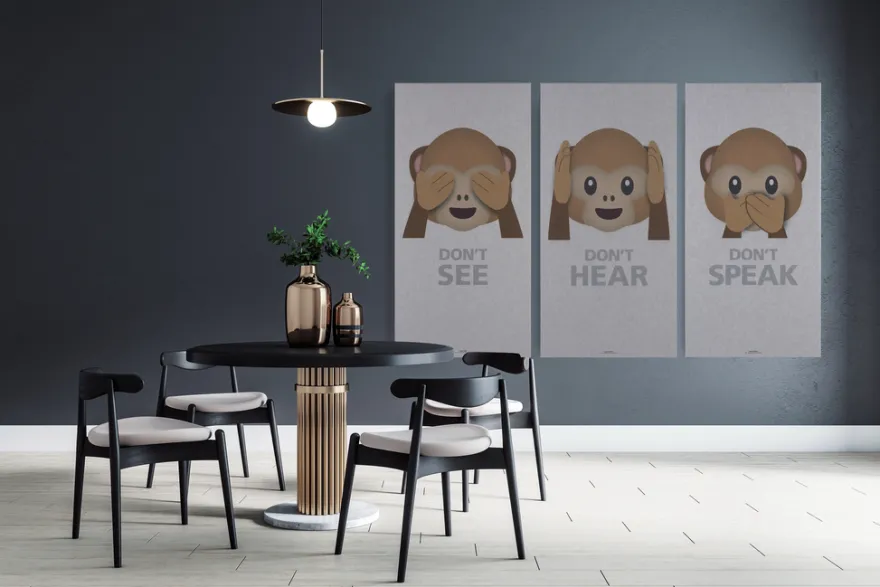 Akustikbillede Art-Acoustic hear 60 x 120 cm - lys grå