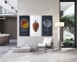 Akustikbillede Art-Acoustic ægget 60 x 120 cm - mørk grå