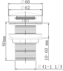 Bundventil pop-up Ø66 × 80 mm hvid