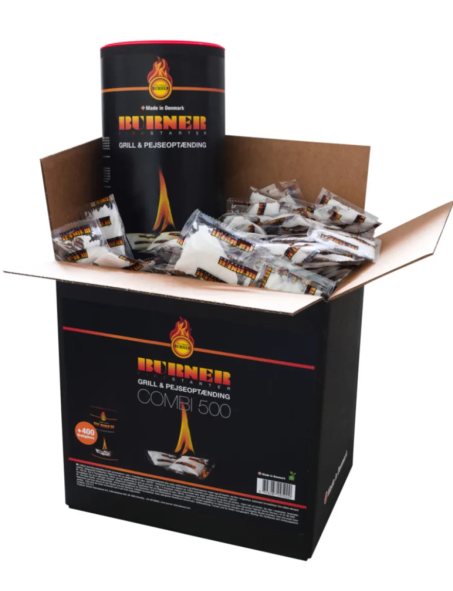 BURNER Firestarter Combi pakke med 500 stk. optændingsposer