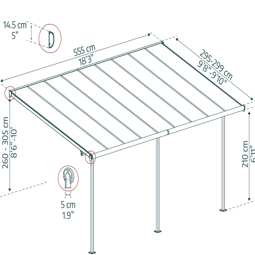 Canopia by Palram Sierra terrasseoverdækning 16,4 m²