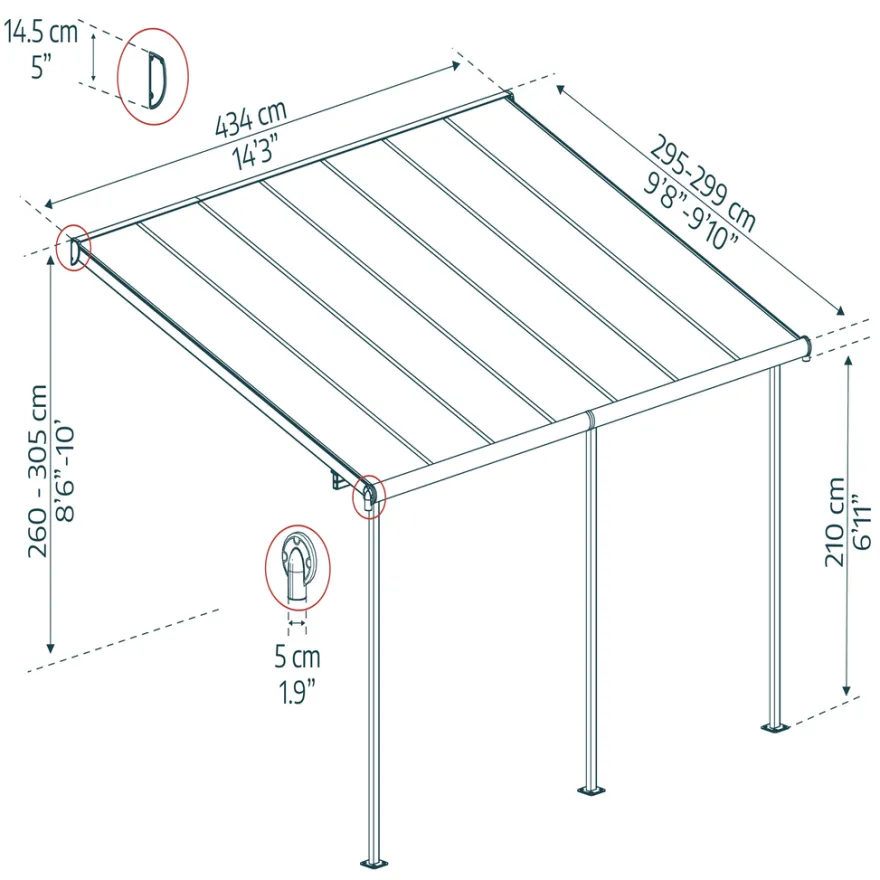 Canopia by Palram Sierra terrasseoverdækning 12,8 m²