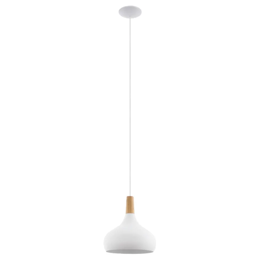 Eglo Sabinar pendel hvid/brun Ø28 cm