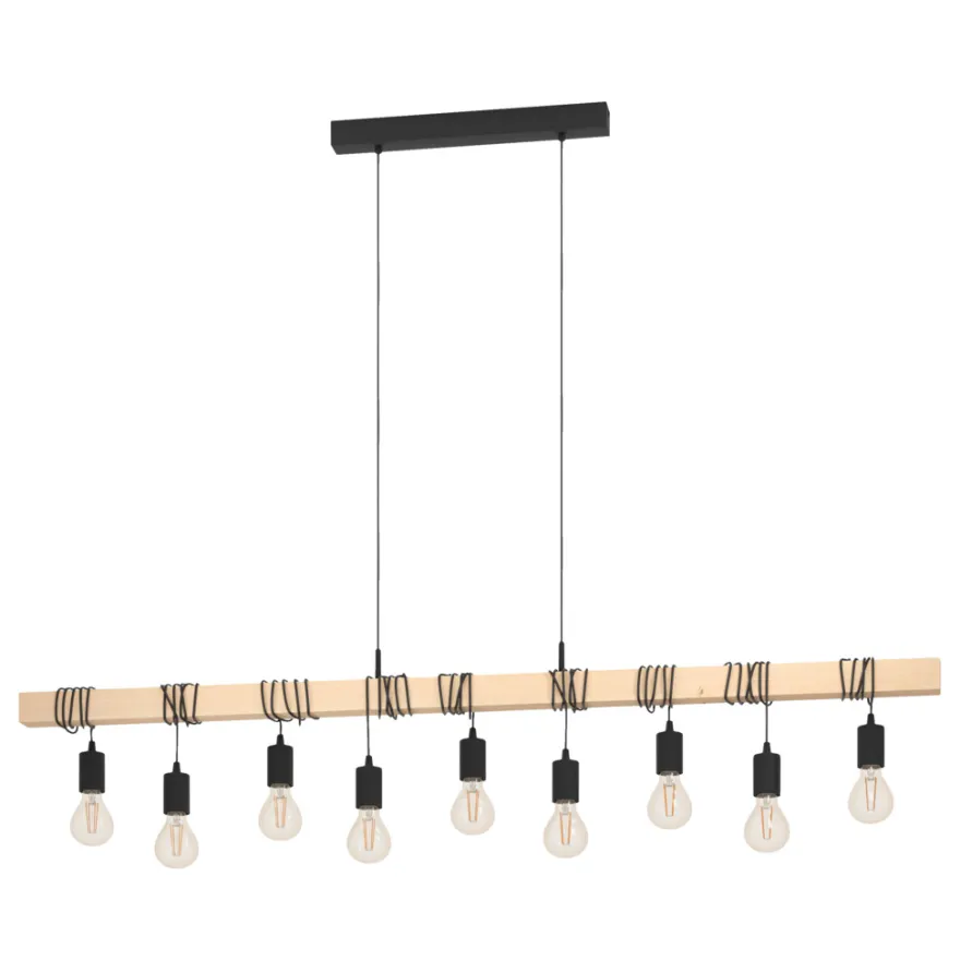 Eglo Townshend langbordspendel sort/brun 150 cm