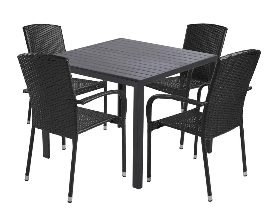 Havebord Havanna 90x90 cm i aluminium og nonwood - Sunlife®