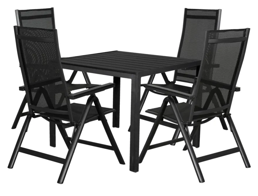 Havebord Havanna 90x90 cm i aluminium og nonwood - Sunlife®