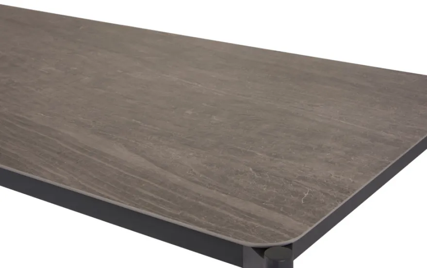 Havebord 205 x 104 cm i sort Grey Stone Look