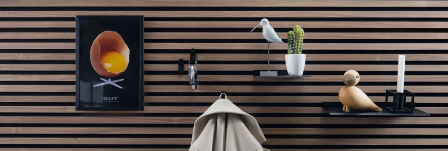 Hylde til akustikpanel 19,4 x 11 cm sort - Køb i butik