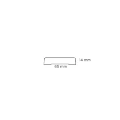 Indfatning glat fyr - 14 x 65 x 2400 mm
