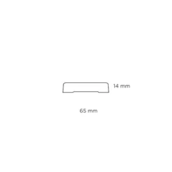 Indfatning glat plast hvid - 14 x 65 x 2200 mm