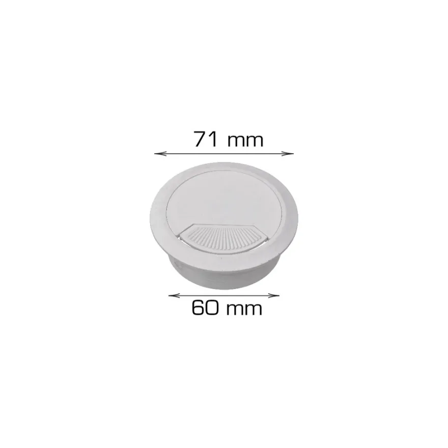 Kabelgennemføring hvid Ø60 mm