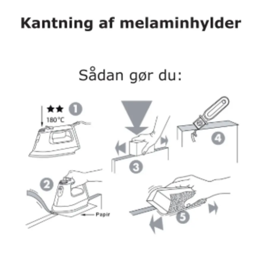 Kantbånd til melaminhylder sort 19 mm x 5 meter