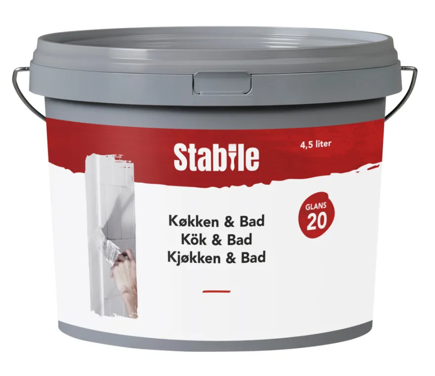 Køkken & Bad 20 vægmaling hvid 4,5 liter - Stabile®