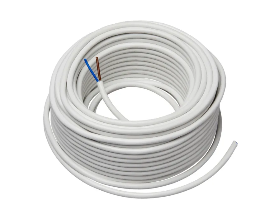 Ledning rund hvid 2 x 0,75 mm 25 meter