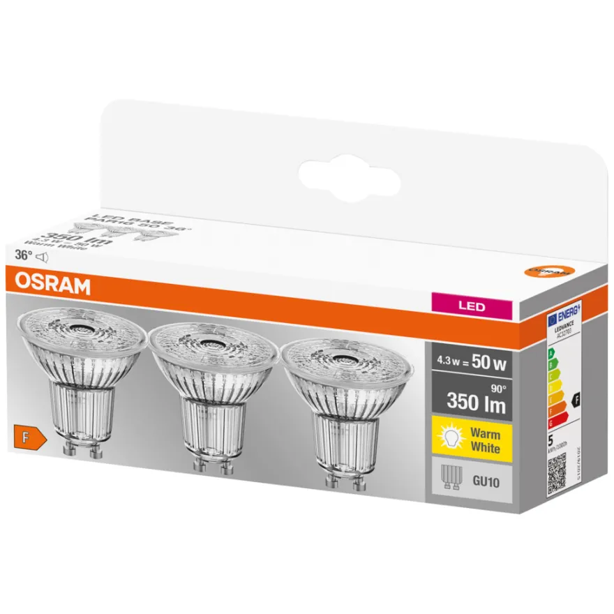 Osram LED Base PAR16 GU10 4,3 W 3-pk.