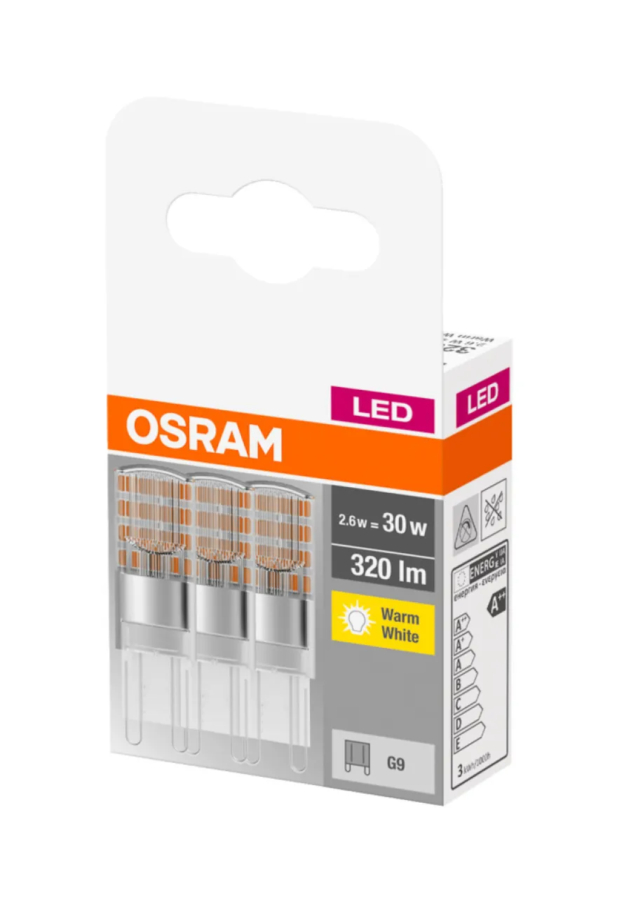 Osram LED stiftpære G9 2,6 W - 3-pk.