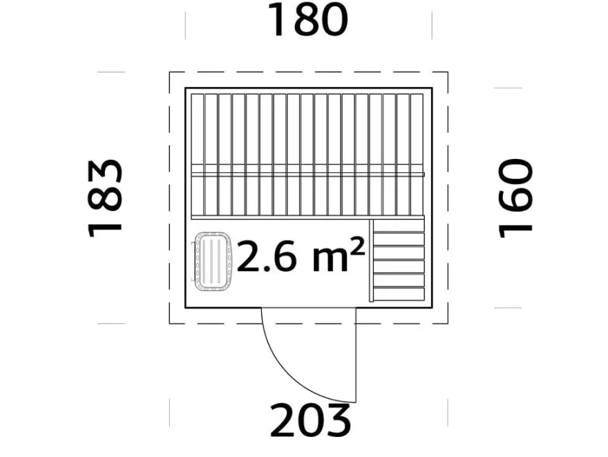 Palmako Eir sauna m/ovn 183 x 203 cm