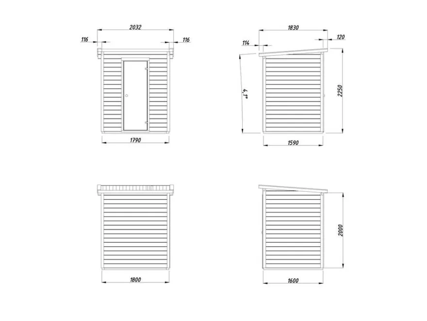 Palmako Eir sauna m/ovn 183 x 203 cm