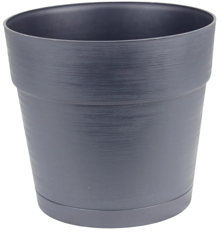 Plastkrukke m/selvvandingsdepot sort Ø29 cm