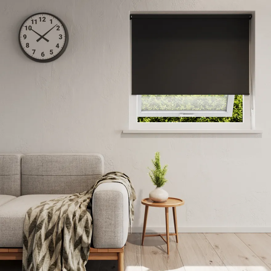 Rullegardin lysdæmpende sort 100 x 210 cm