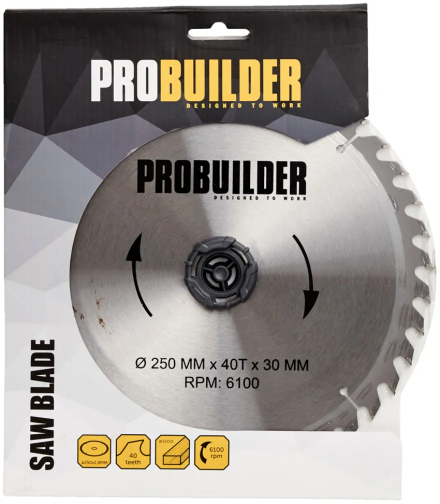 Rundsavsklinge Ø250 x 30 mm - 40T - Probuilder