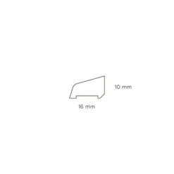 Sandliste plast alu - 10 x 16 x 3000 mm
