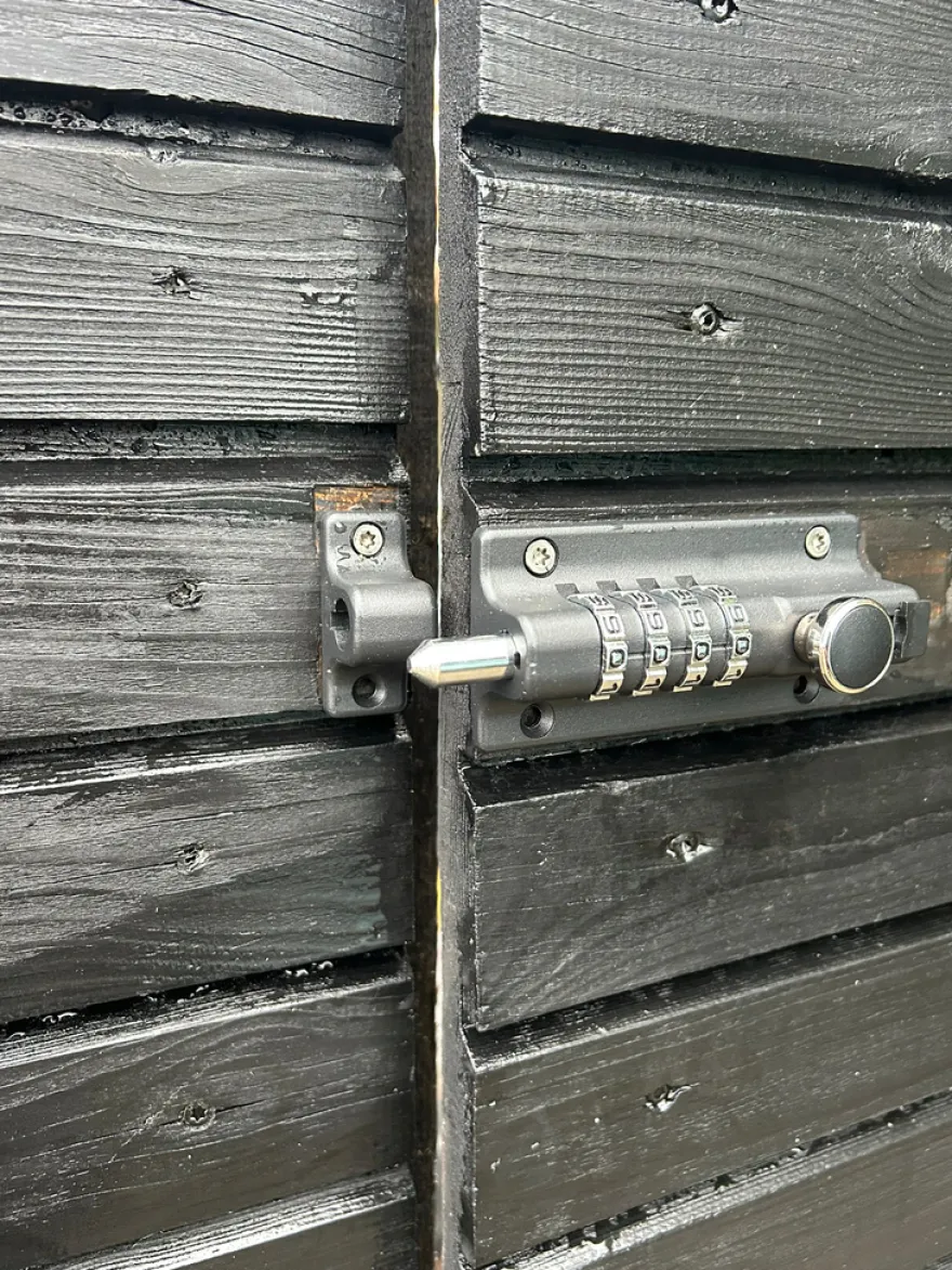 Skudrigle med kodelås sort 120 x 48 mm