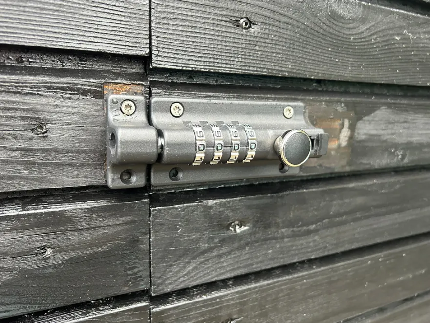 Skudrigle med kodelås sort 120 x 48 mm
