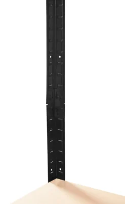 Stålreol sort m/4 hylder 90 x 190 x 40 cm