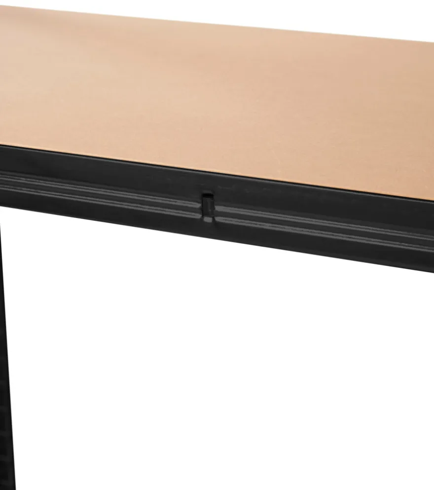 Stålreol sort m/4 hylder 90 x 190 x 40 cm
