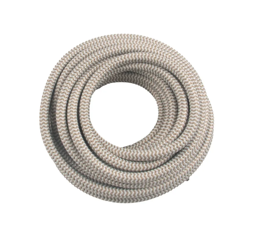 Stofledning brun/hvid 2 x 0,75mm² 5 meter - Elworks