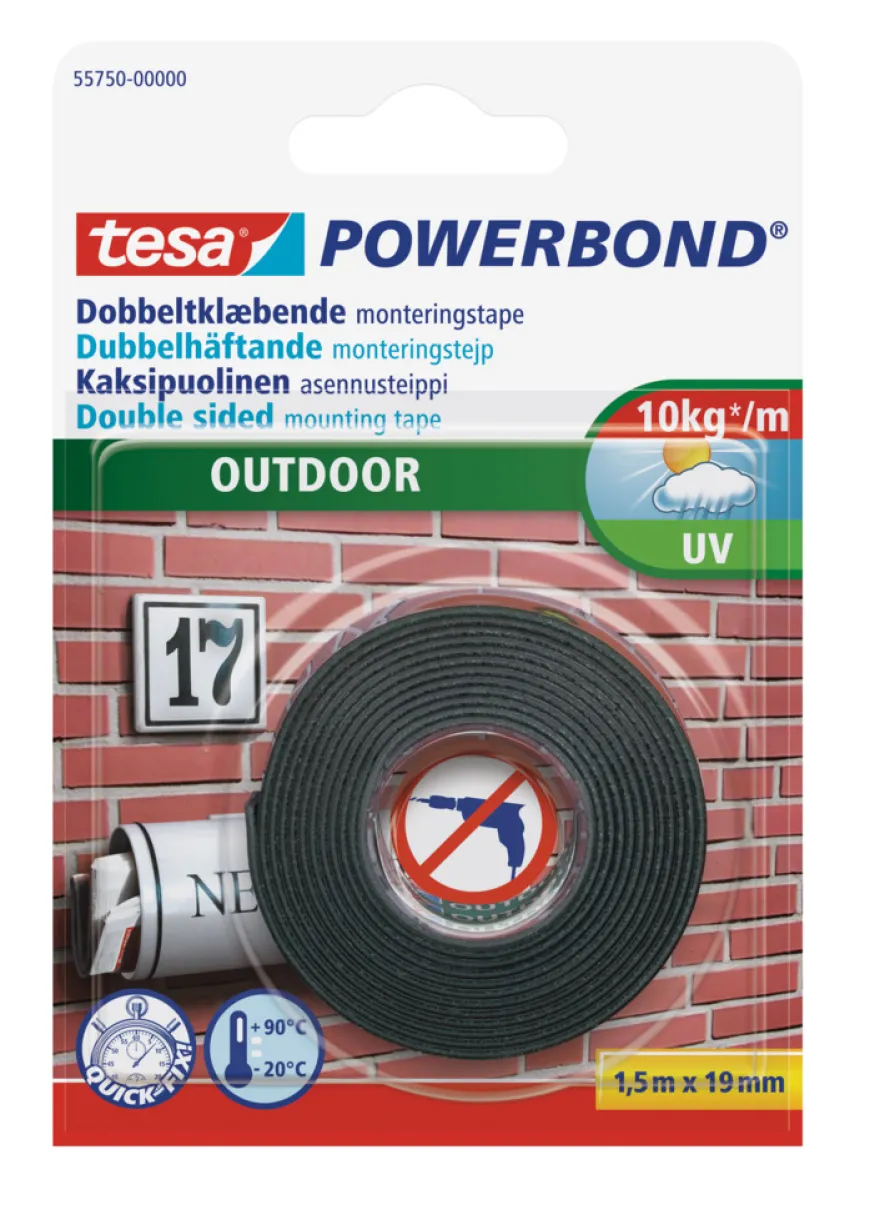 tesa® Powerbond Outdoor monteringstape 19 mm x 1,5 m