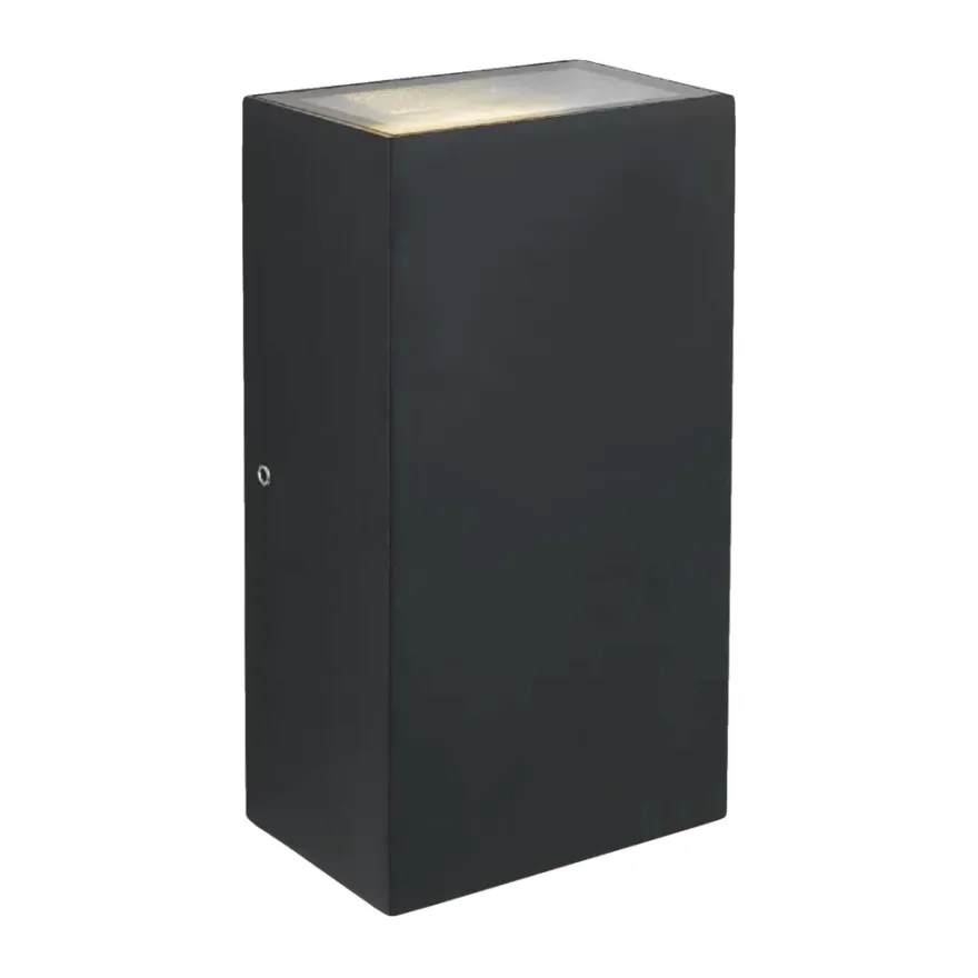 Udendørs væglampe LED aluminium/glas sort