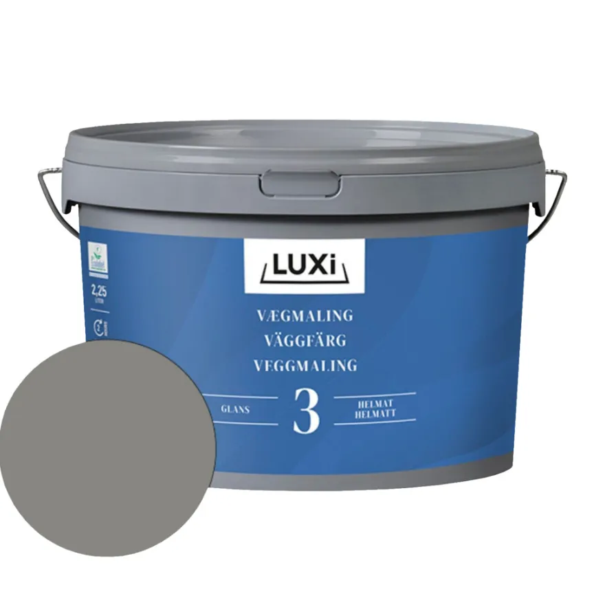 Vægmaling 3 blygrå 2,25 liter - LUXI®