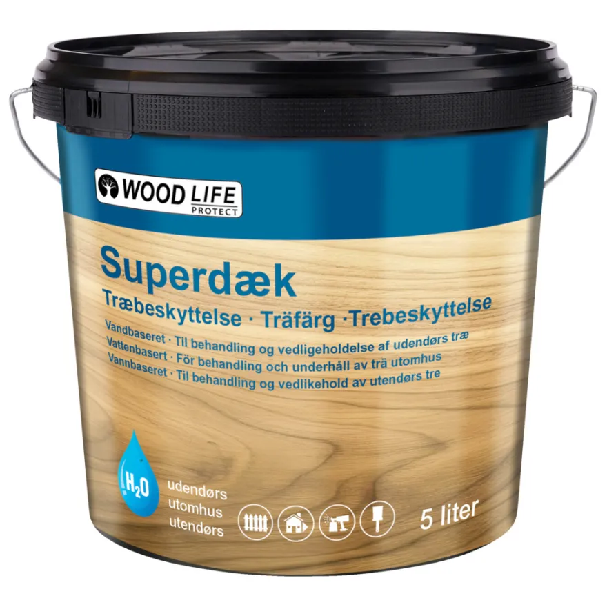 Woodlife Superdæk antracitgrå træbeskyttelse 5 liter